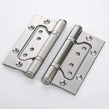 Load image into Gallery viewer, A pair of silver butterfly hinges with multiple screw holes, displayed against a white background.