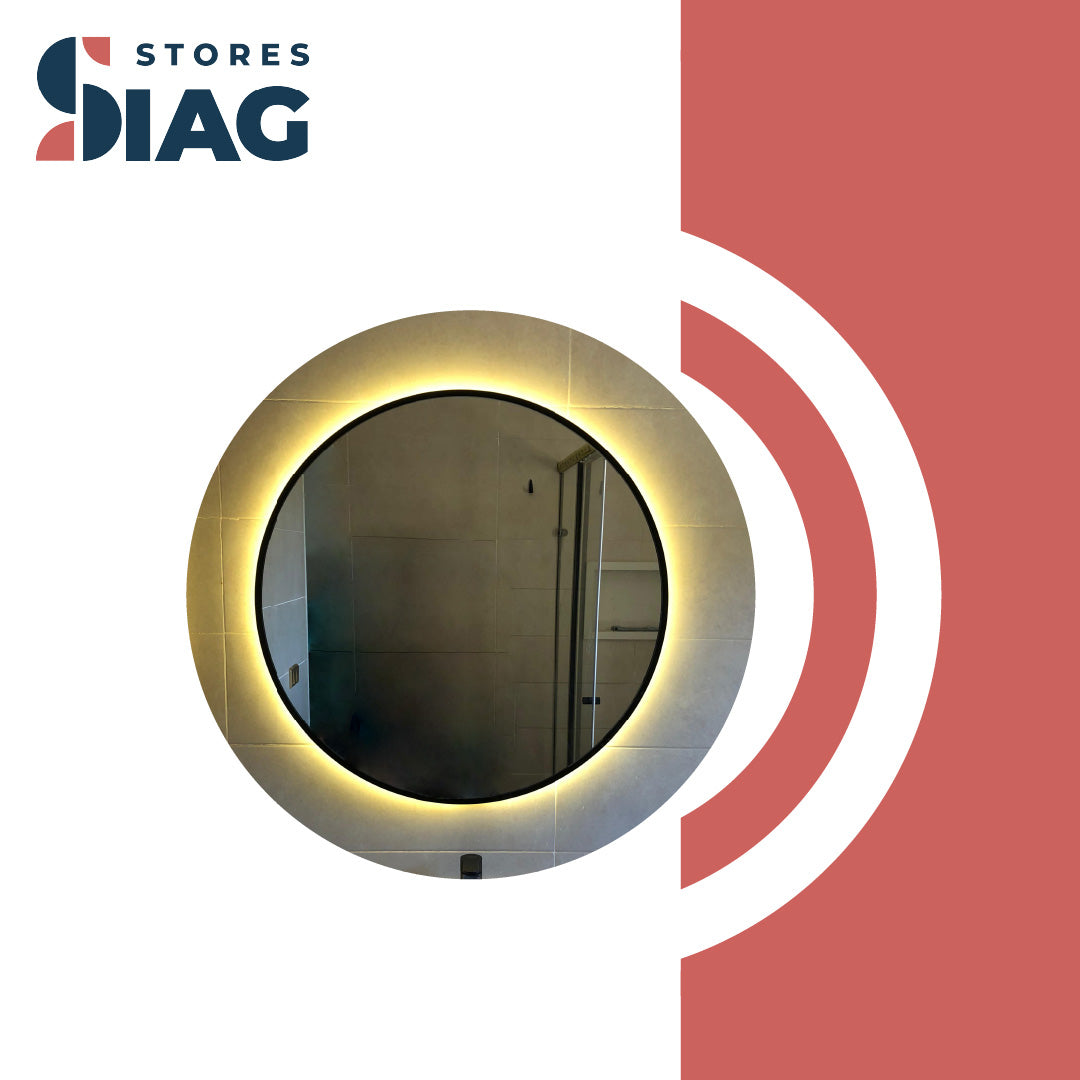 Framed Round LED Mirror