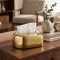 Modern Sculpted Metal Tissue Box