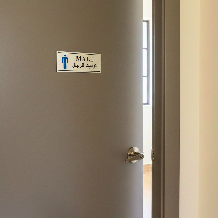 Small Restroom Door Sign