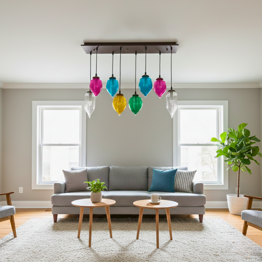 Colorful Glass Pendant Chandelier