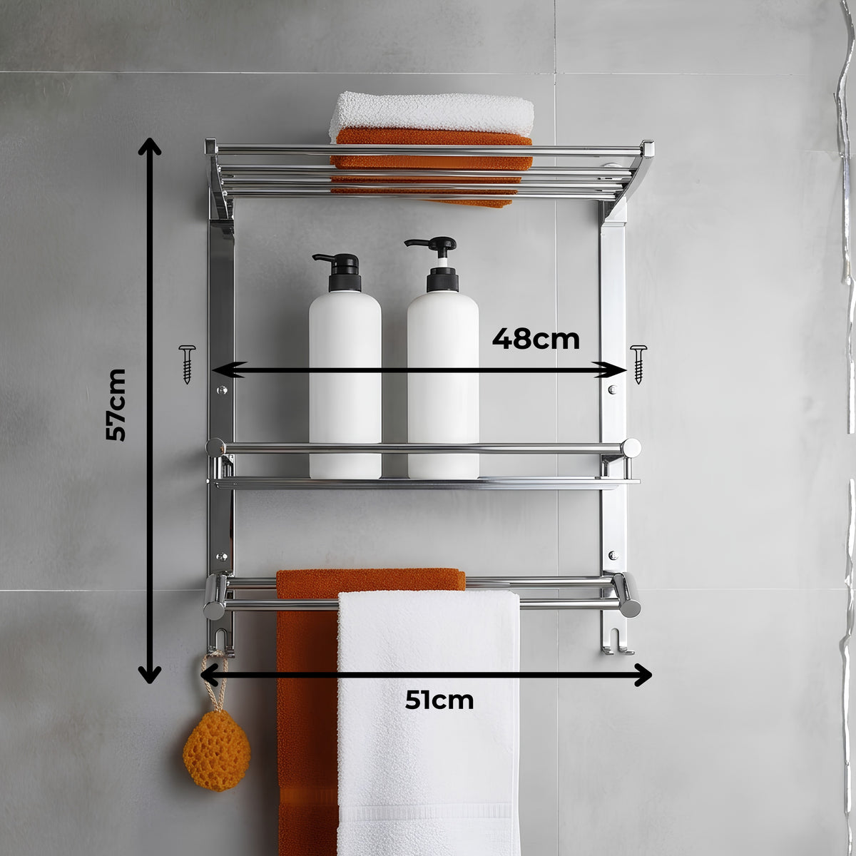 Towel Holder with Shelf TS20