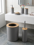 6-Piece Bathroom Accessories Set with Wood Finish 3155