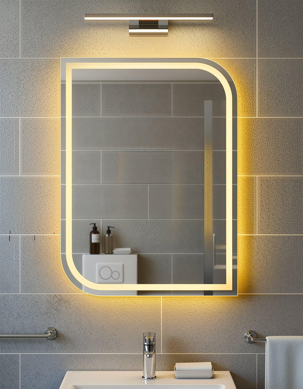 مرآة LED مربعة الشكل