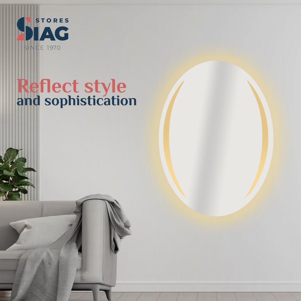مرآة بيضاوية LED