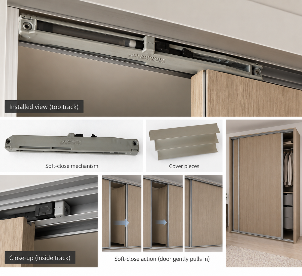 Sliding Wardrobe Door Soft-Close Set