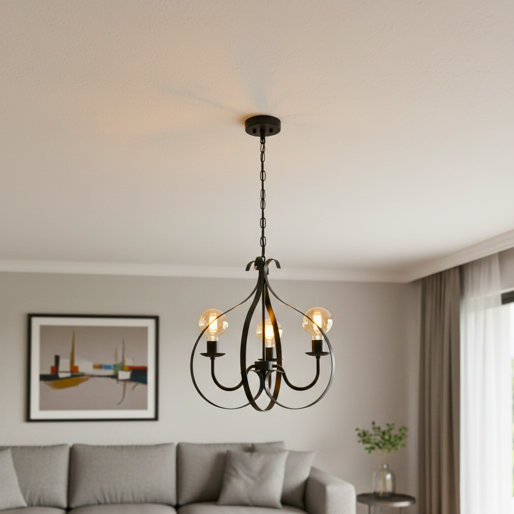 3-Light Crown Chandelier