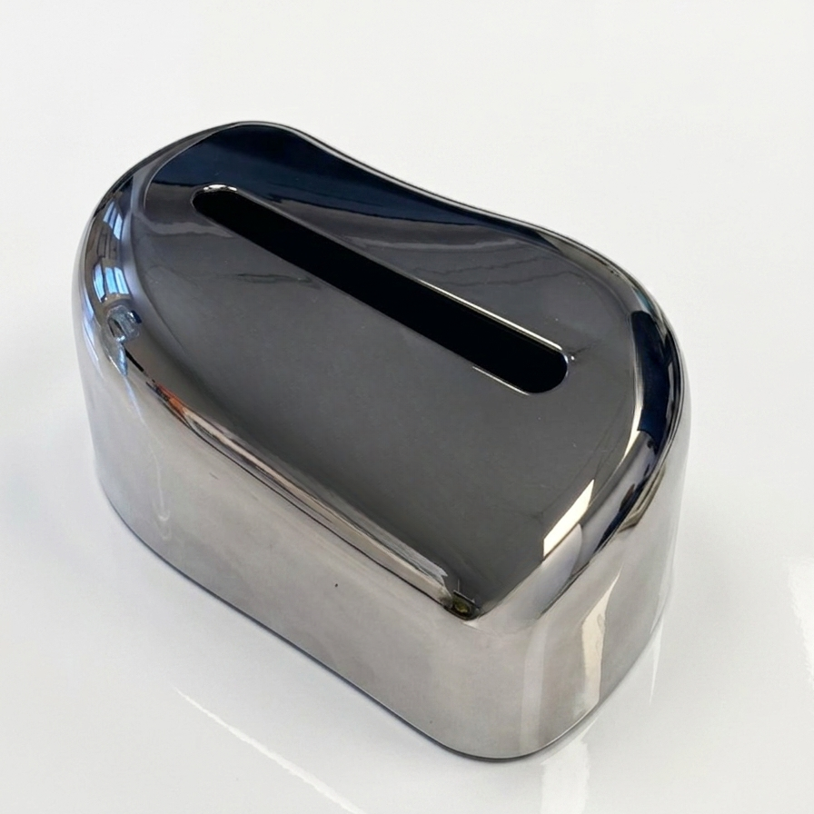 Modern Sculpted Metal Tissue Box