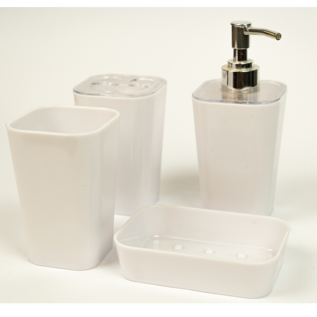 4-Piece Square Acrylic Bathroom Countertop Set