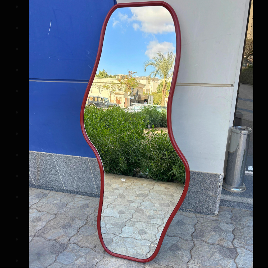 Burgundy Wave Mirror