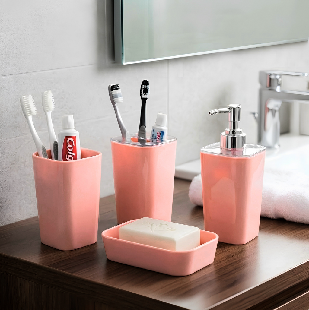 4-Piece Square Acrylic Bathroom Countertop Set