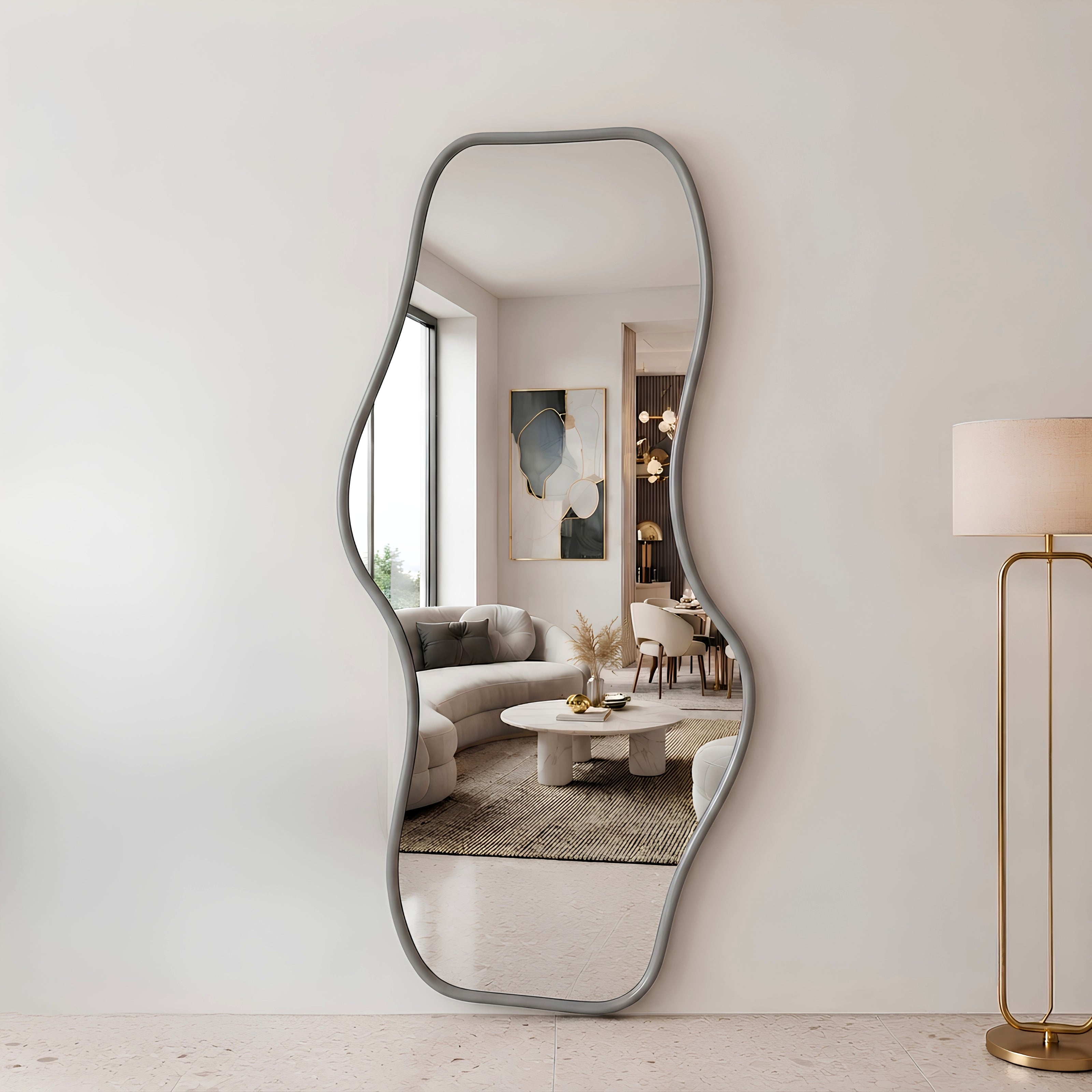 Grey Wavy Mirror