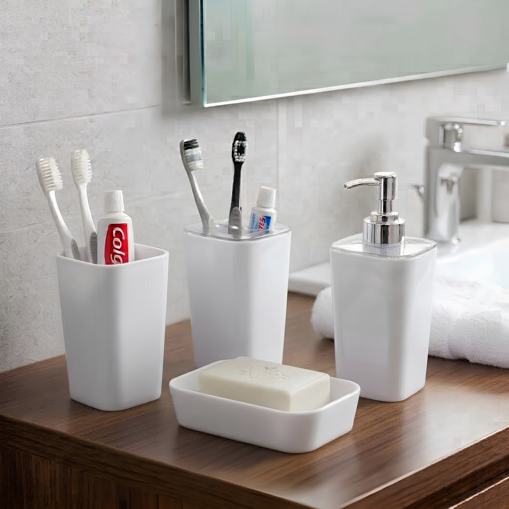 4-Piece Square Acrylic Bathroom Countertop Set
