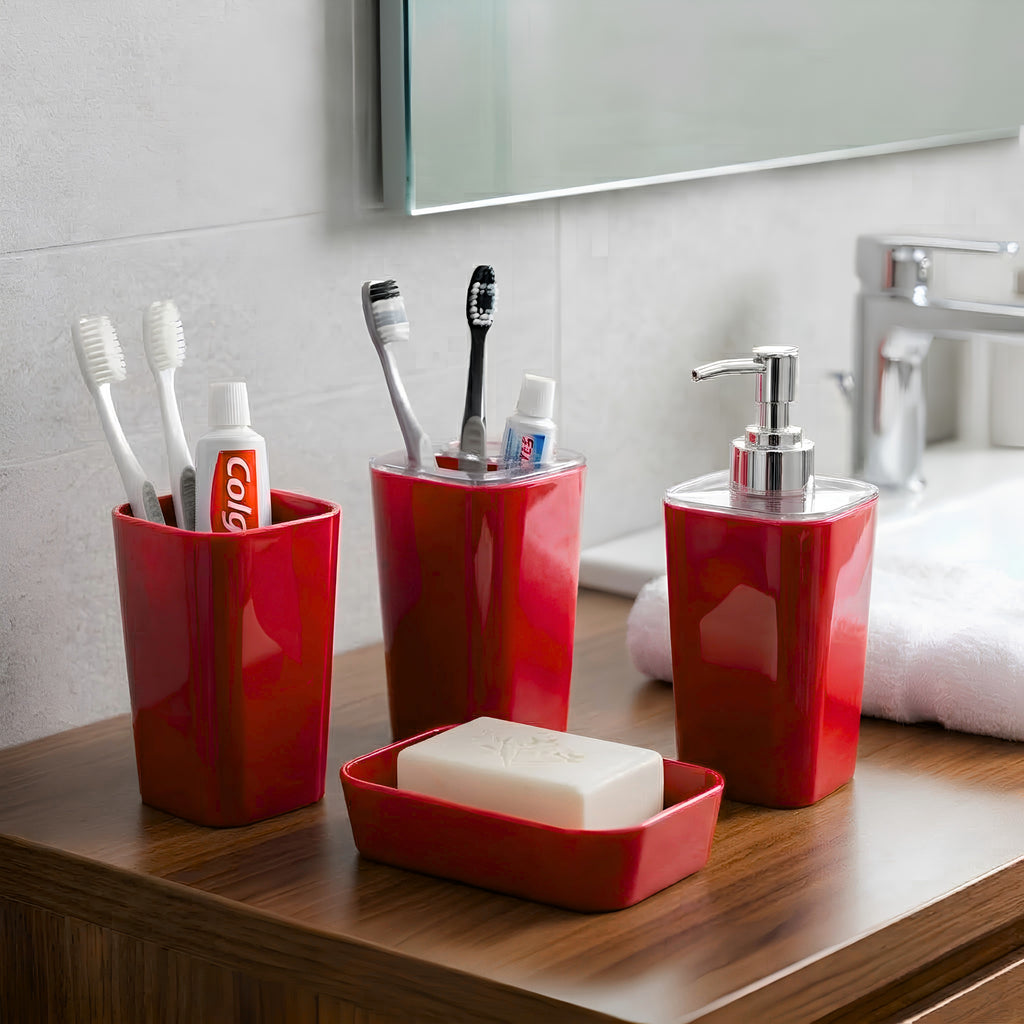 4-Piece Square Acrylic Bathroom Countertop Set
