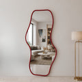 Burgundy Wave Mirror