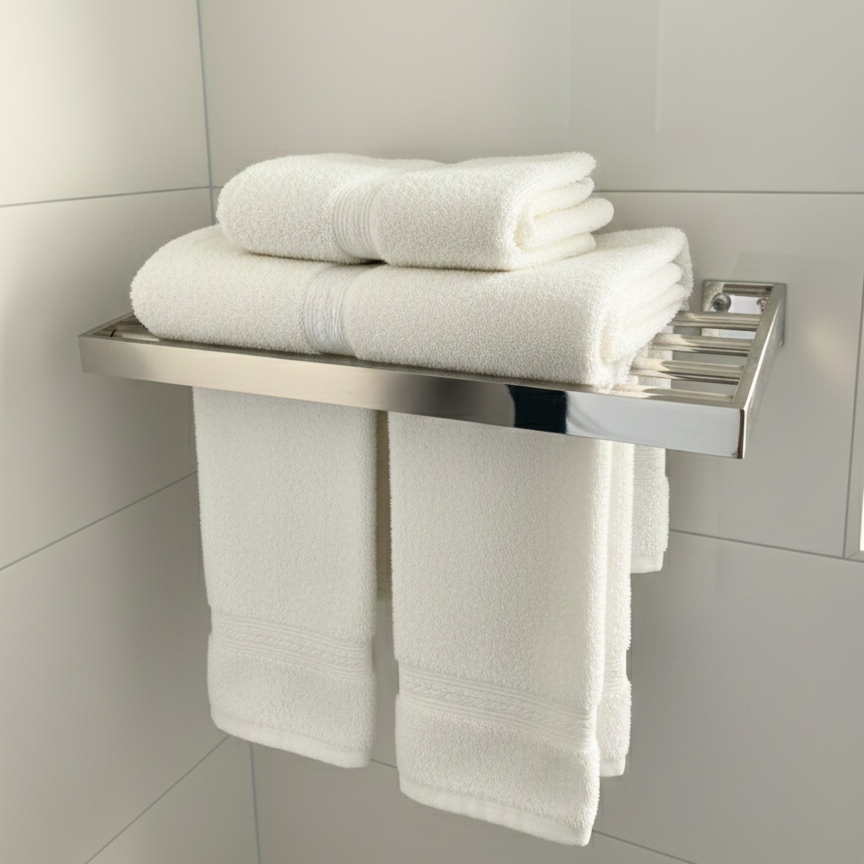 رف مناشف من الفولاذ المقاوم للصدأ