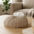 Sculpted Ribbed Ceramic Tissue Box – Flat 5820
