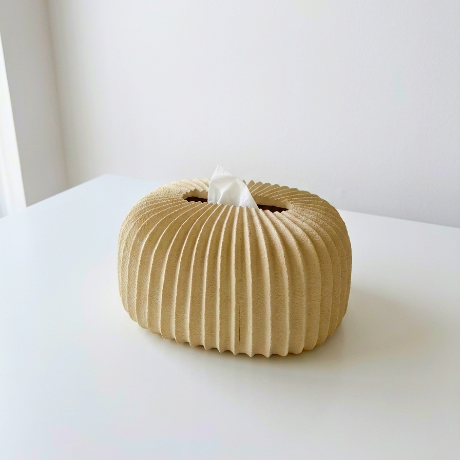 Ribbed Ceramic Tissue Box 5808