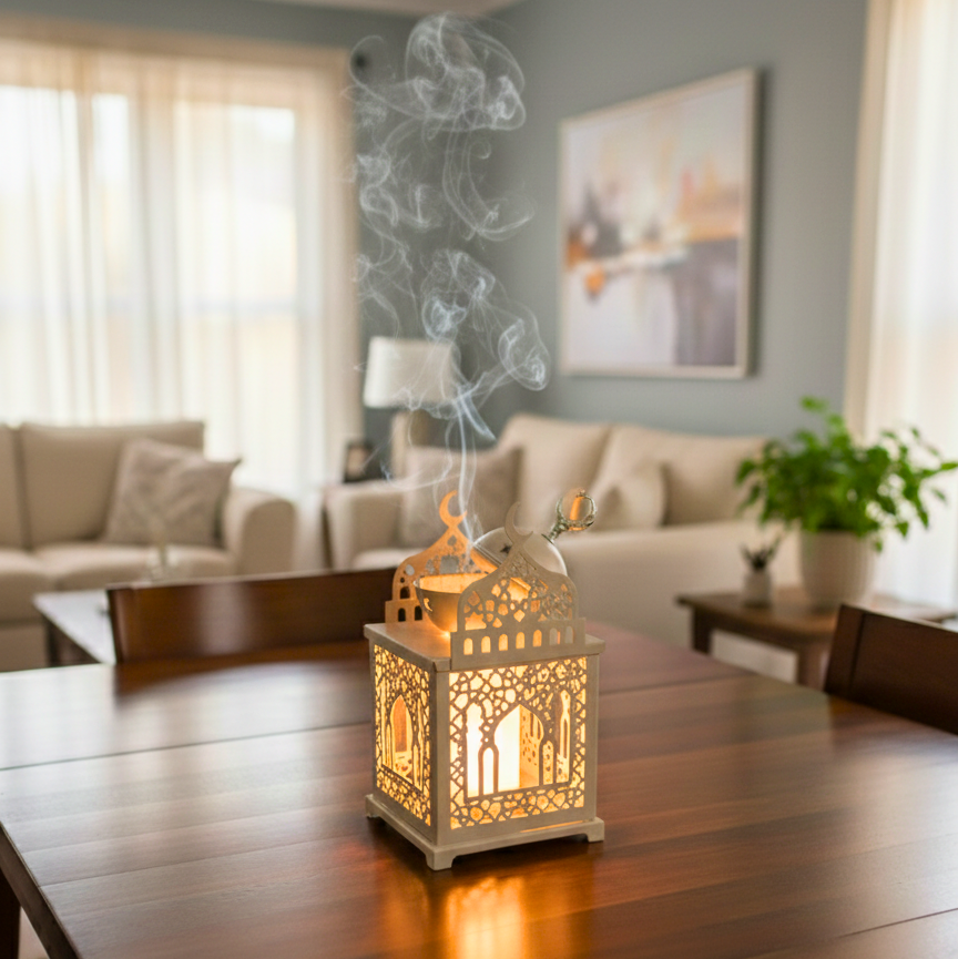 Ramadan Lantern with Light, Sound & Incense Holder 36
