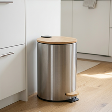 Load image into Gallery viewer, Soft-Close Pedal Bin 5L – Wood Top
