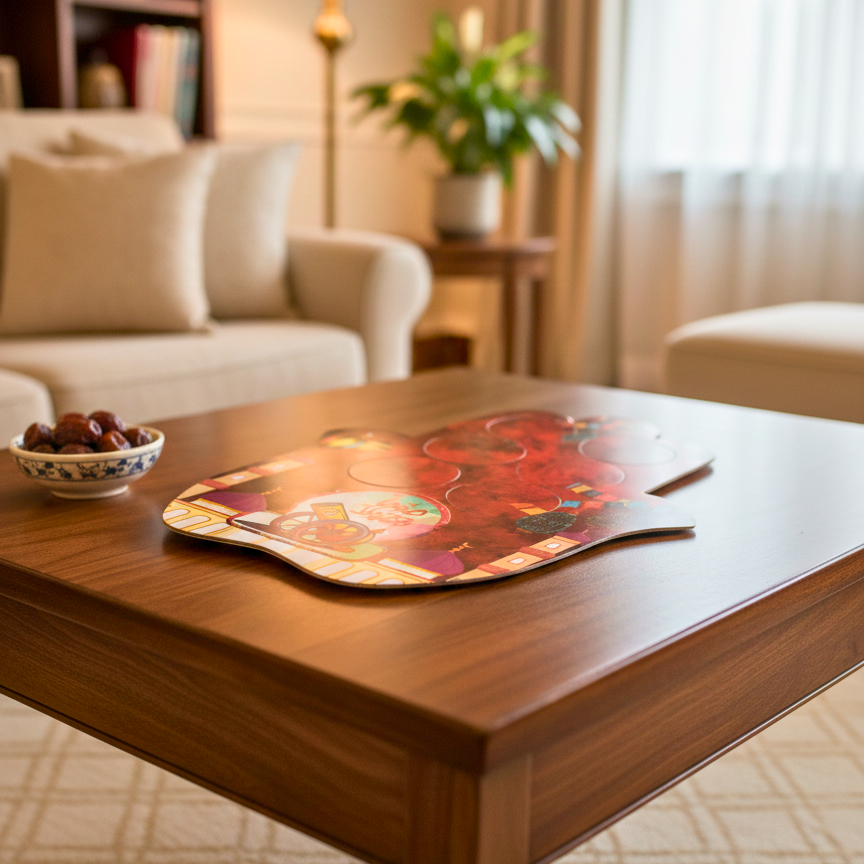Hand-Shaped Serving Tray with Coasters