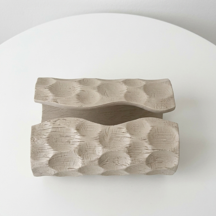 Carved Ceramic Tissue Box 5811