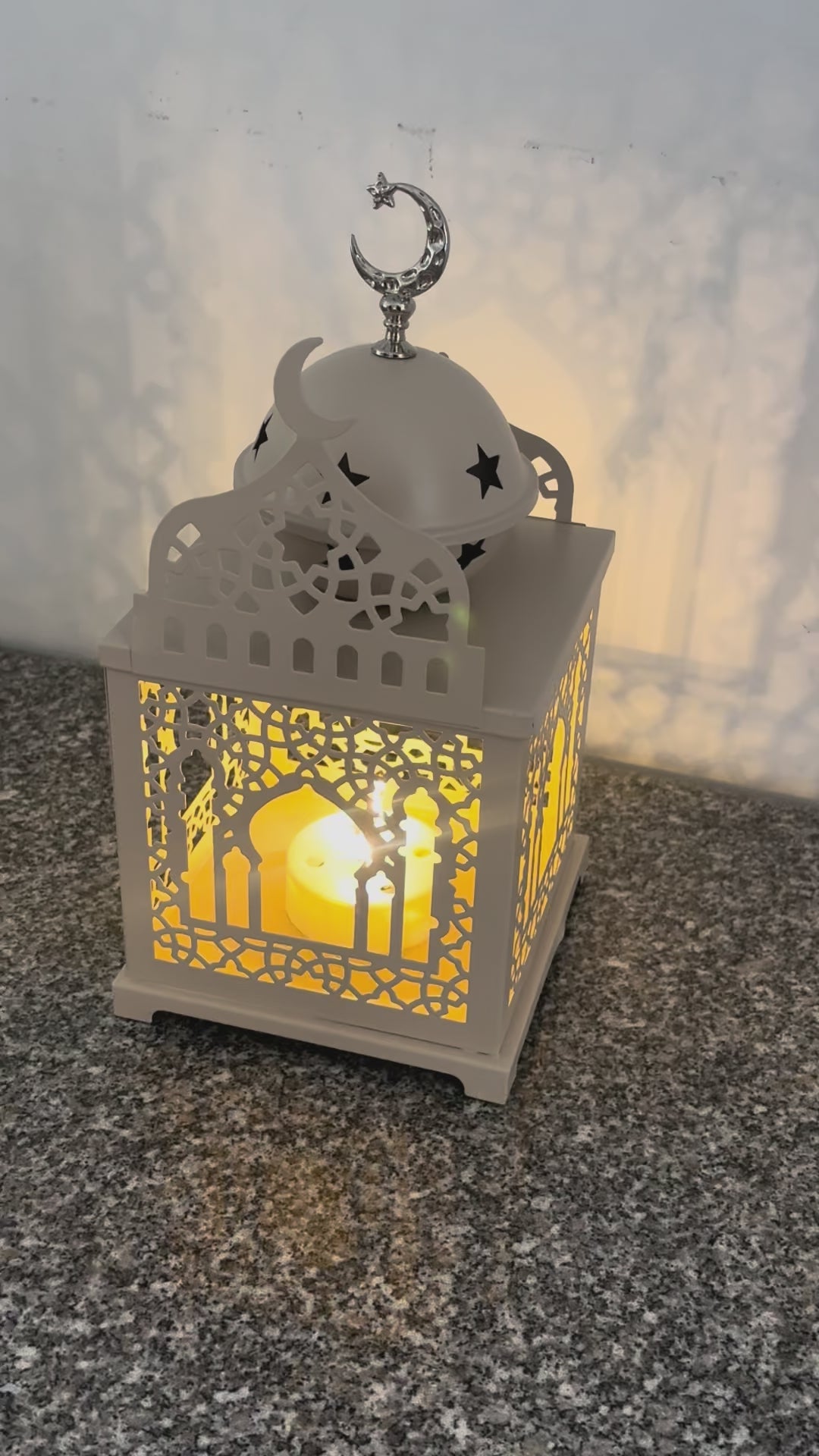 Ramadan Lantern with Light, Sound & Incense Holder 36
