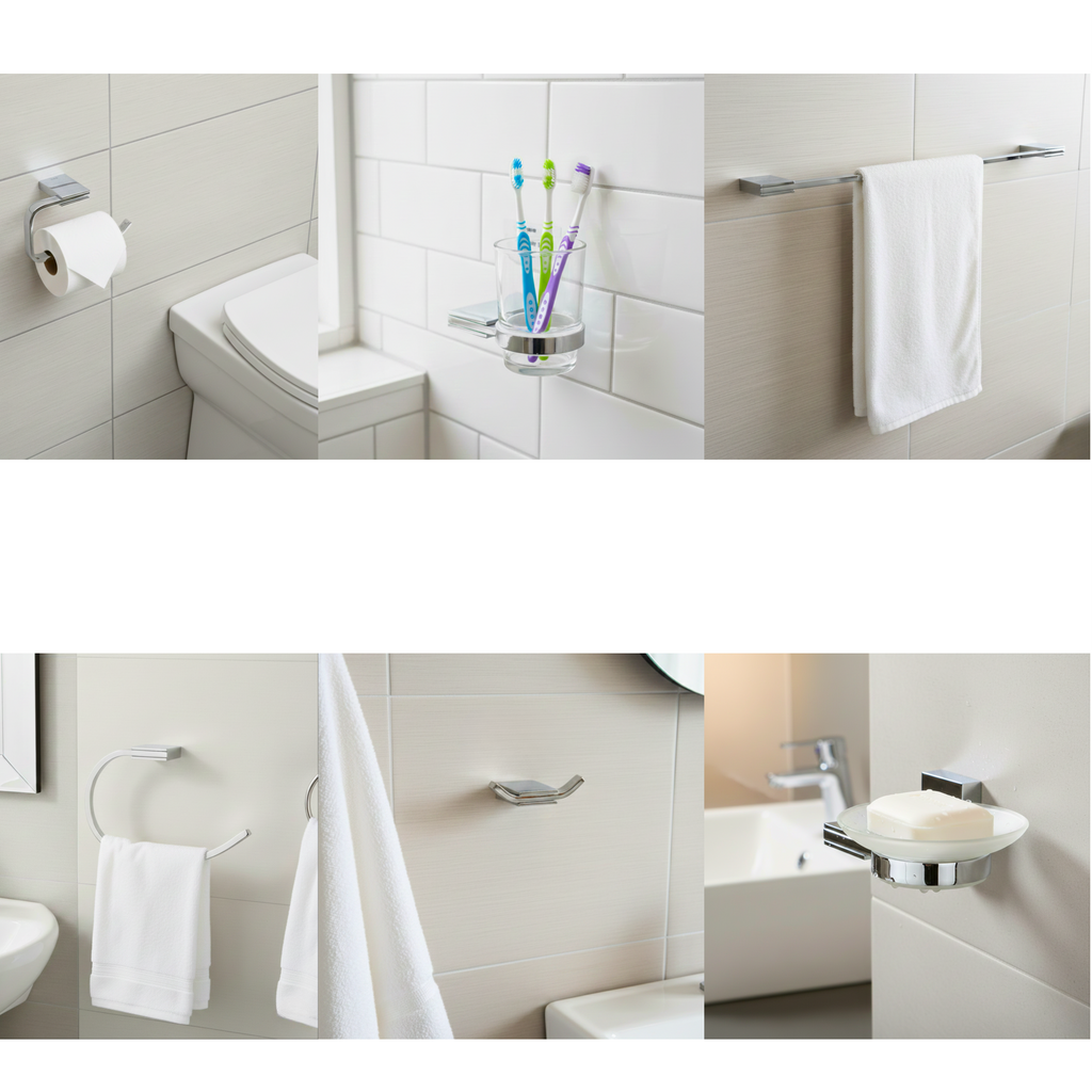 6 Piece Full Bathroom Accessory Set 120