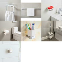 Load image into Gallery viewer, 7 Piece Full Bathroom Accessory Set 208 Silver
