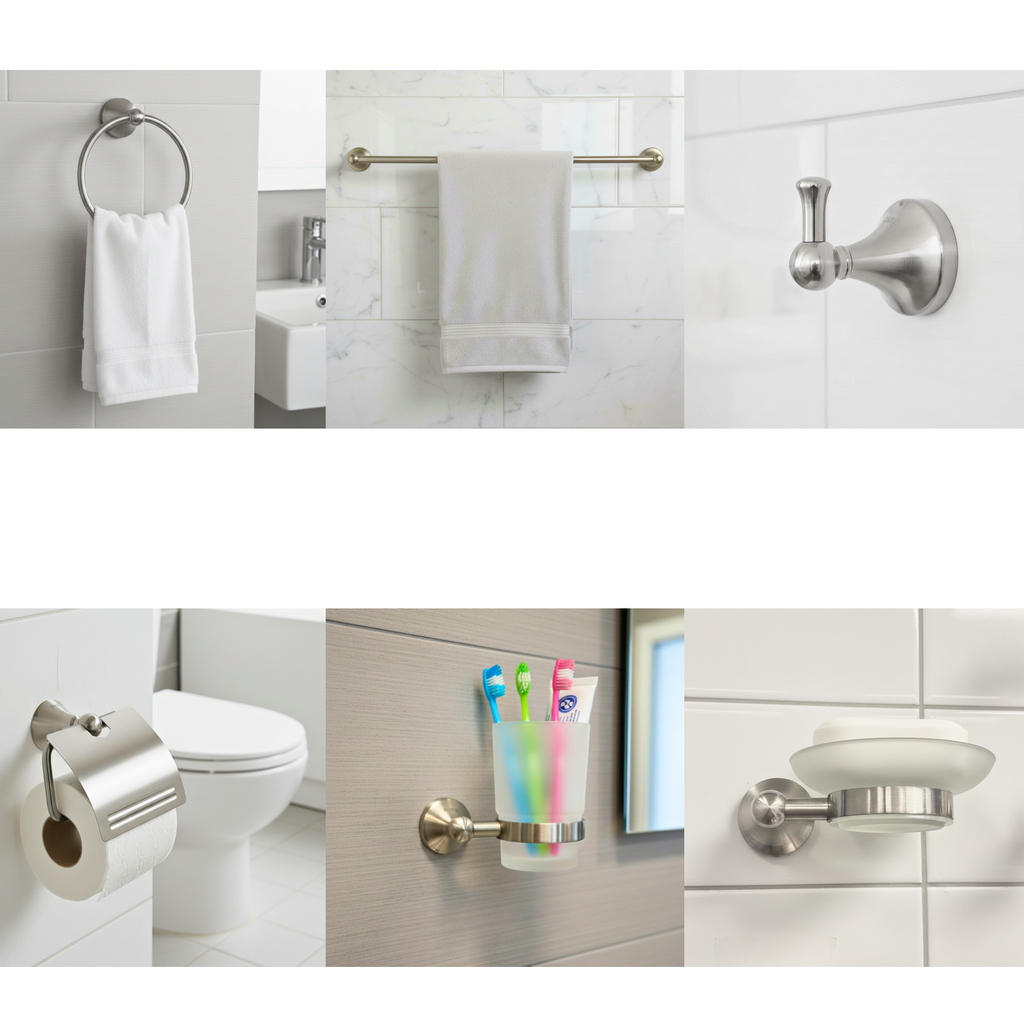 6 Piece Full Bathroom Accessory Set 215