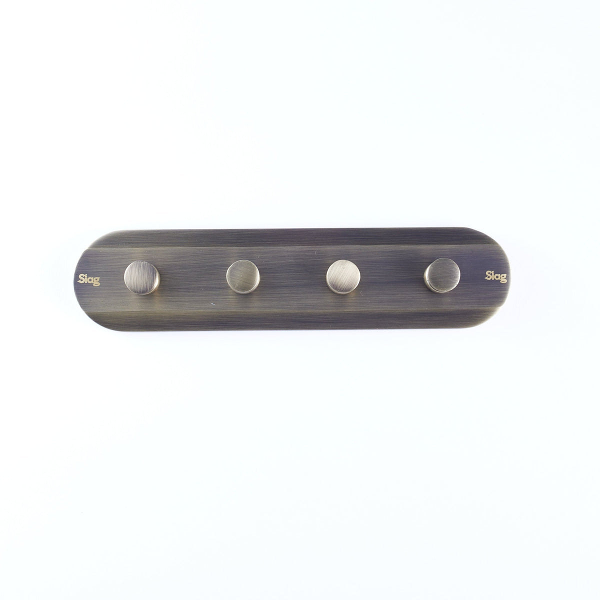 A bronze clothes hook with multiple pegs, made of zinc alloy and stainless steel.